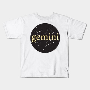 Gemini Zodiac Sign Star Circle Kids T-Shirt